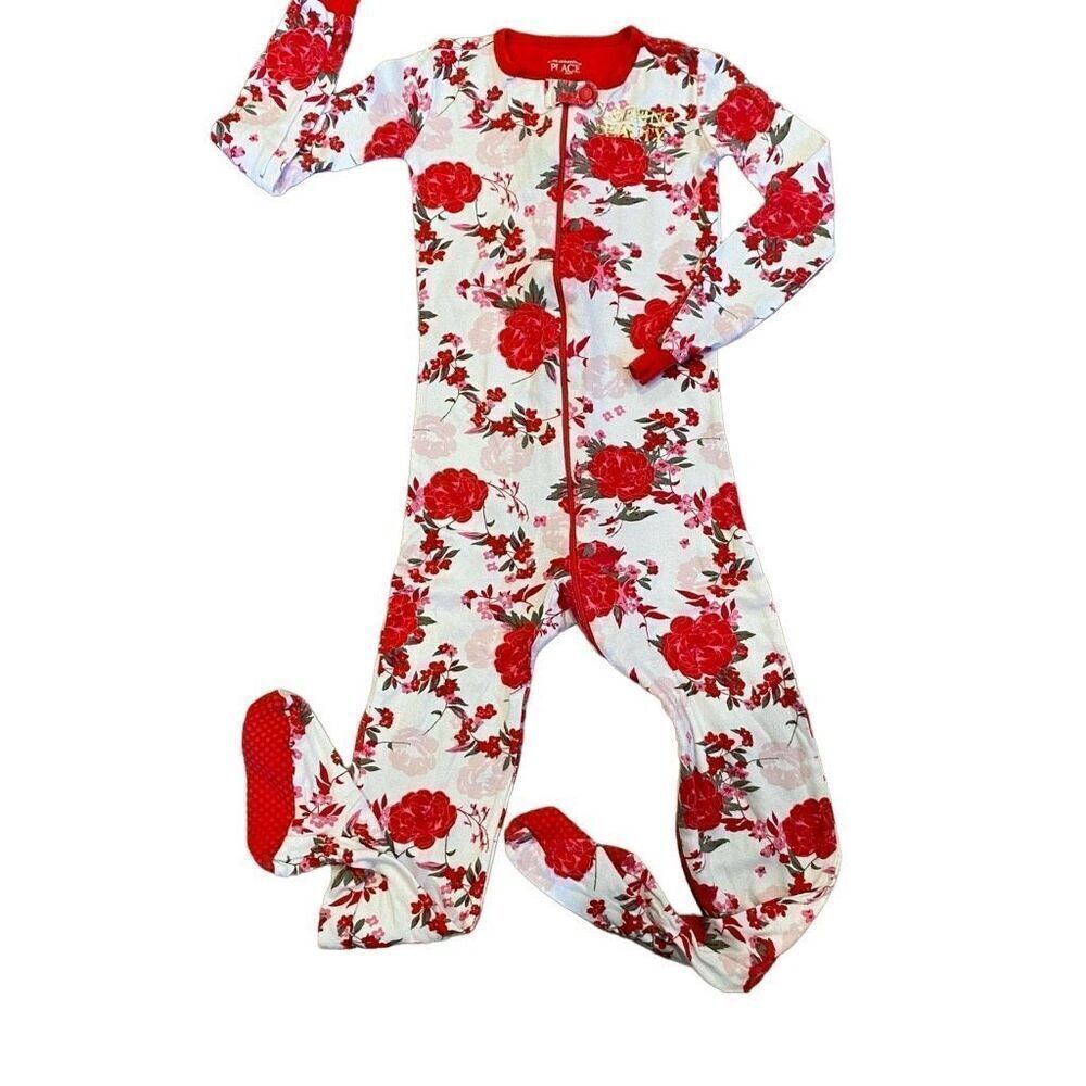 Children’s Place Toddler Girls Floral Sleeping Beauty Snug Fit Cotton One Piece